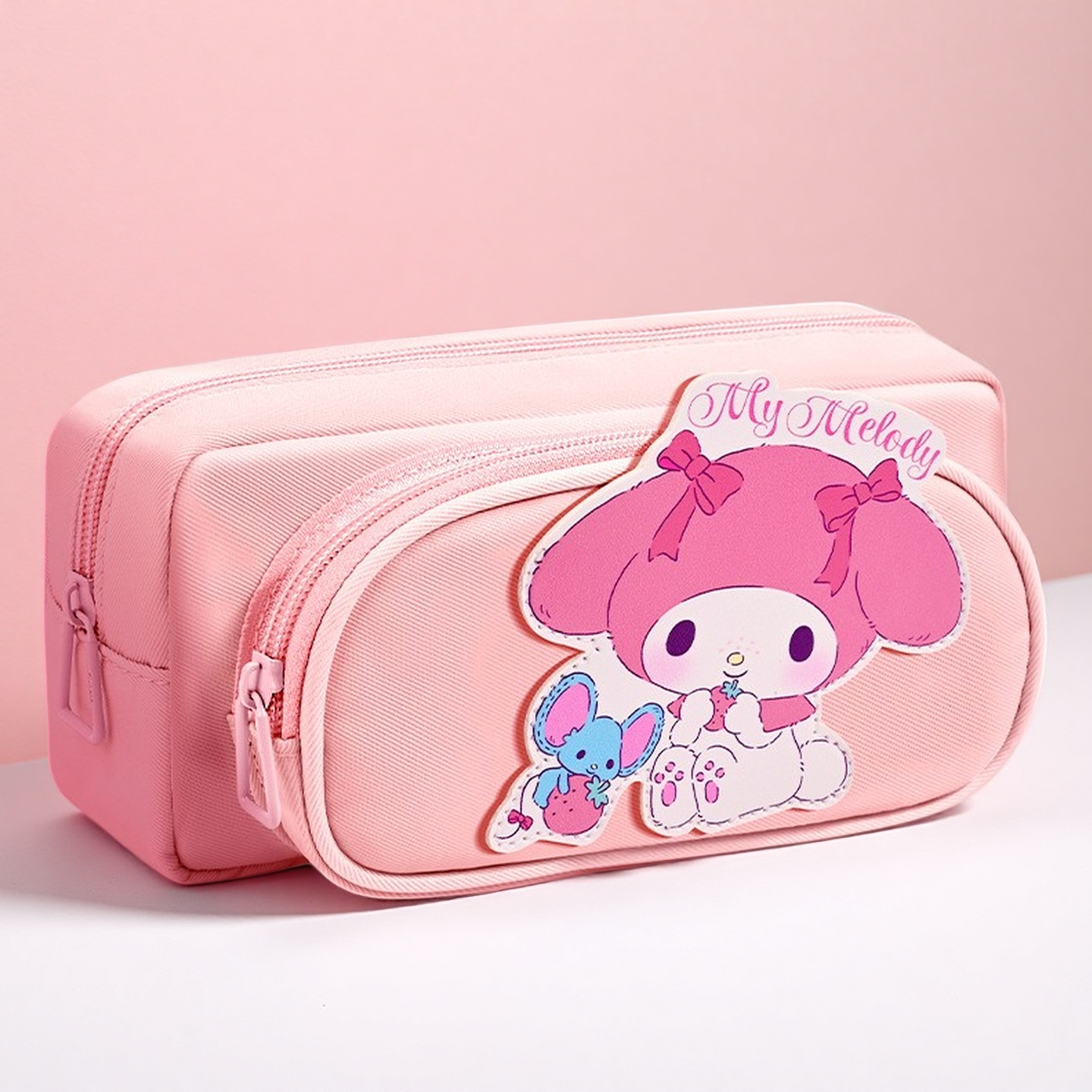 三丽鸥授权正版笔袋高颜值美乐蒂大容量文具盒小学生卡通铅笔袋