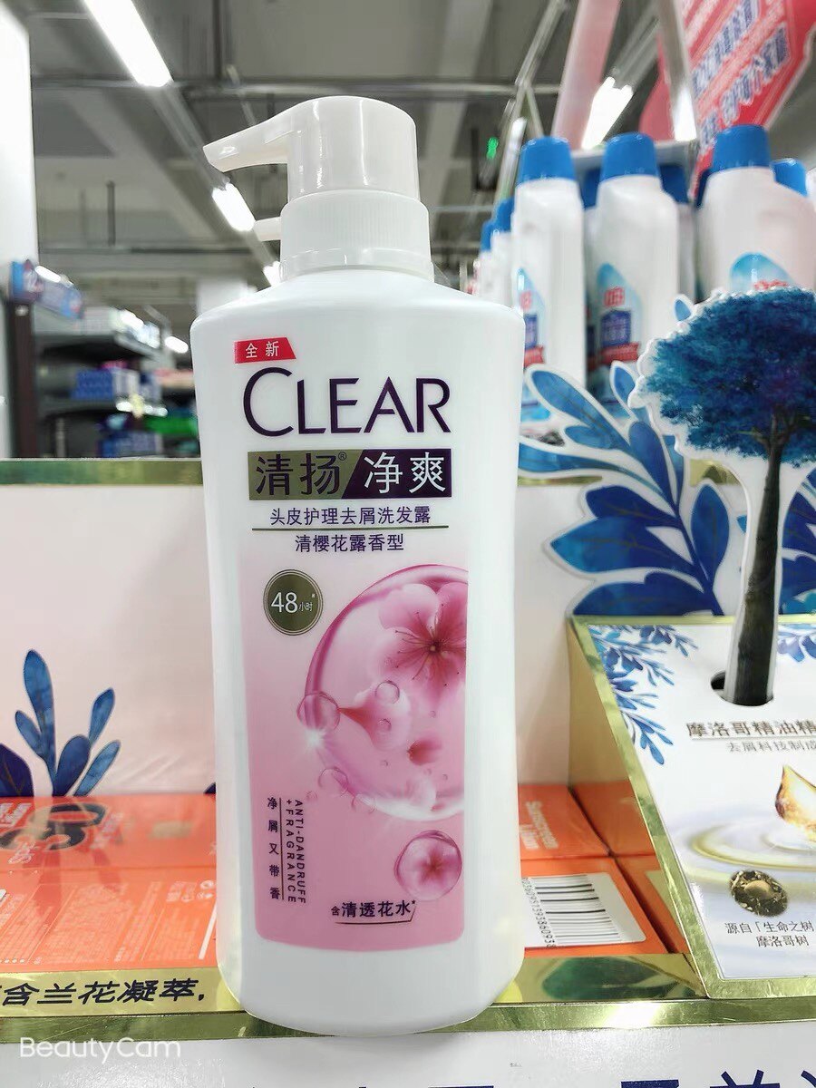 超市正品清扬清樱花露净爽型洗发水洗发露去屑头皮护理