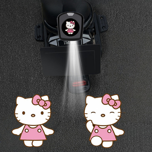 凯蒂猫装 kitty猫动态迎宾灯汽车电动摩托投影仪车门照地 饰氛围灯