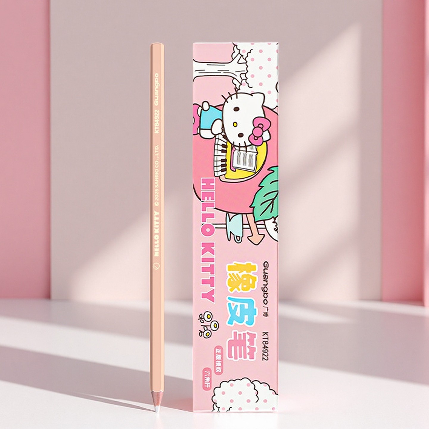 凯蒂猫六角杆橡皮笔学生精准点擦儿童美术素描无毒 Kitty象皮文具