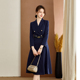 职业连衣裙女藏青色工作服双正装 柏易兰正式 场合女装 裙子2024秋冬