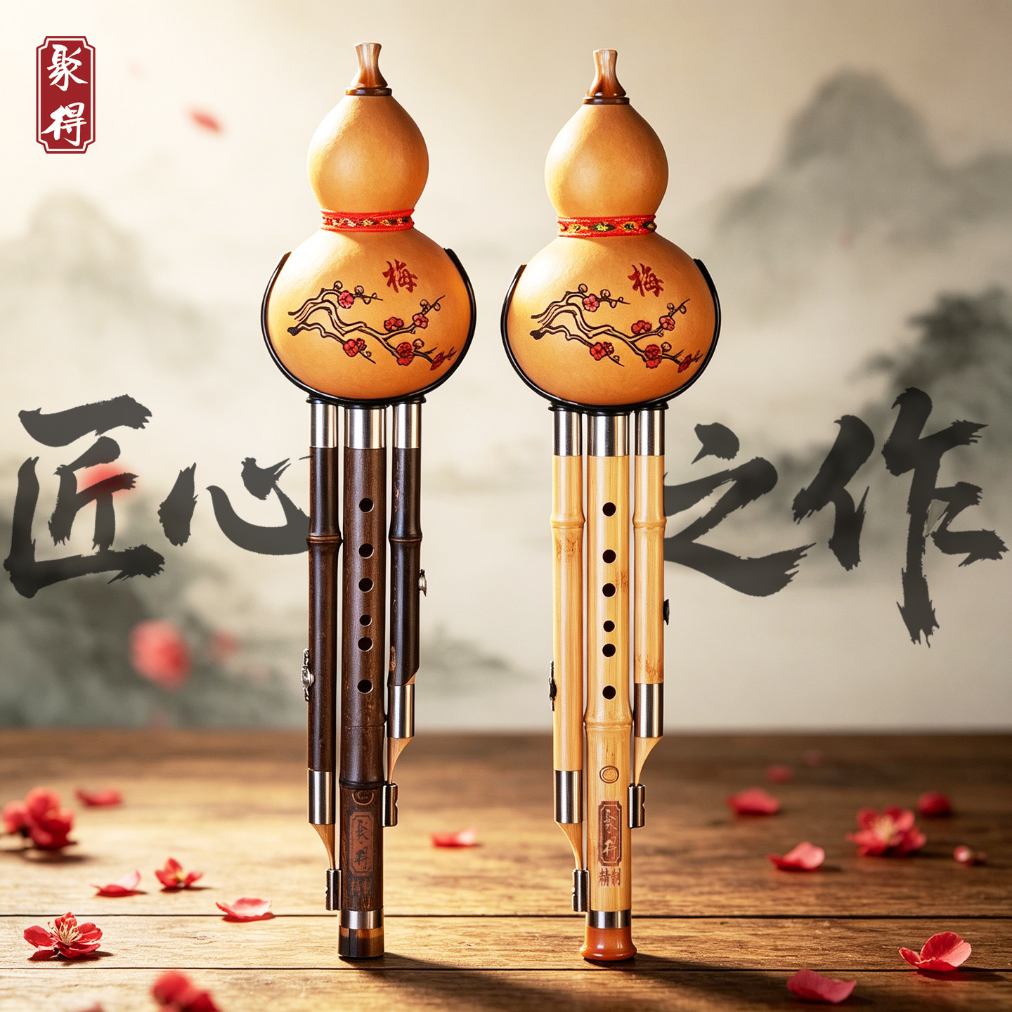 天然葫芦丝初学者降B调传统民族乐器儿童成人可拆可换C调演奏乐器
