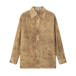 ANGEL CHEN陈安琪 SS24 双层龙纹刺绣手工扎染宽松衬衫