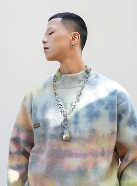 ANGEL CHEN陈安琪原创宋祖儿同款扎染印花宽松毛衣男女同款