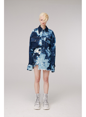 ANGEL CHEN陈安琪 原创设计扎漂宽松牛仔衬衫