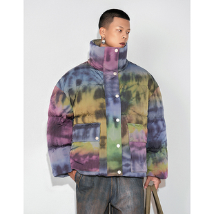 深色扎染口袋羽绒服男女同款 ANGEL CHEN陈安琪