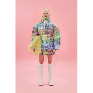 ANGEL 陈安琪原创设计扎染口袋羽绒服女 CHEN