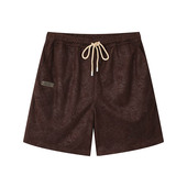 ANGEL 棕褐麂皮绒logo短裤 CHEN陈安琪 AW23