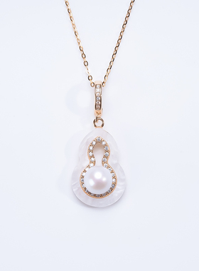 【】爱迪生珍珠时尚款白色珍珠吊坠7-8mm