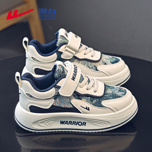 回力男童运动鞋2025新款秋冬儿童板鞋皮面防滑女款加绒女童二棉鞋