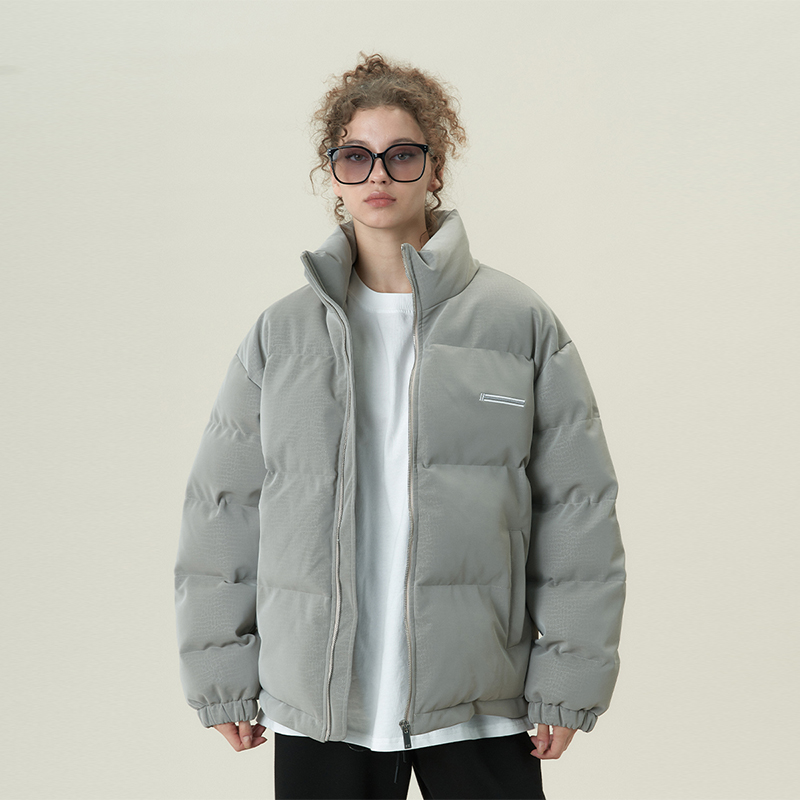 11E厚款冬季皮纹棉服廓形