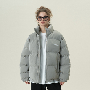 11E 面包服男pu皮质棉服加厚加棉宽松基础情侣外套 刺绣logo冬季