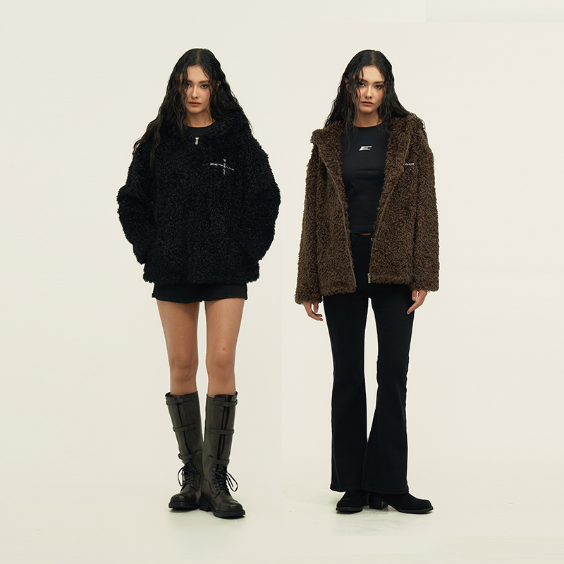 连帽外套环保皮草软糯