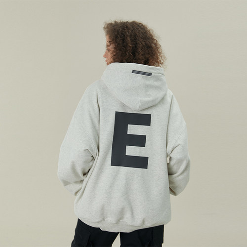 11E美式刺绣印花连帽卫衣