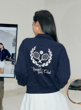 11E “选手”松弛老钱风航海系复古纯色翻领开衫卫衣早秋短款外套