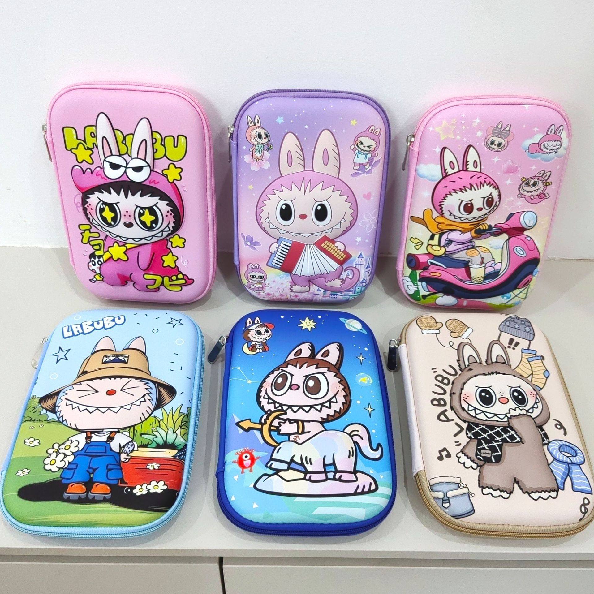 拉布布笔袋3D文具盒儿童大容量小学生男女孩卡通多功能铅笔盒包包