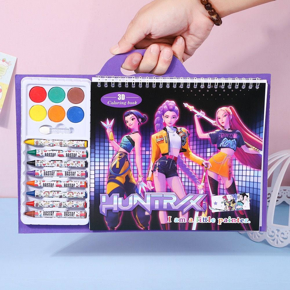 猎魔女团描摹本动漫周边图画本填色本线稿儿童小学生画册涂色绘画