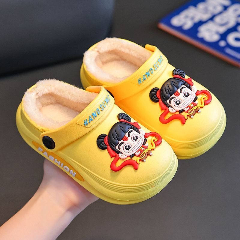 新款秋冬季哪吒儿童棉拖鞋男女童保暖加绒防水中小童小孩包跟棉鞋,居家布艺,居家棉拖/棉鞋,淘宝优惠券,粉丝福利购,淘宝优惠卷