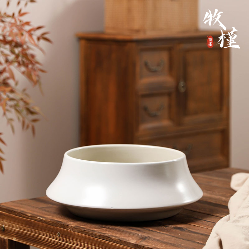 景德镇陶瓷花盆家用大号白色简约矮款大口径蝴蝶兰组兰花盆栽专用