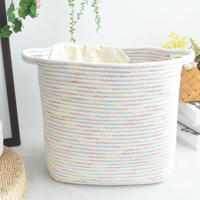 简约insd环保棉线脏衣篓脏衣篮 北欧衣物杂物收纳筐玩具日式洗衣