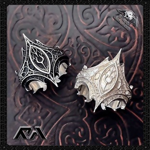 圣迹系列 前卫线描浮雕哥特戒指