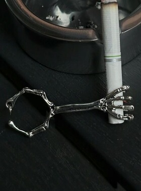 断货王 握紧我 夹烟指环可调节细烟烟托抽烟支架戒指开车防熏手