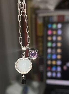 防弹少年团BTS新款阿米棒猫眼石项链小众设计高级感甜美锁骨链