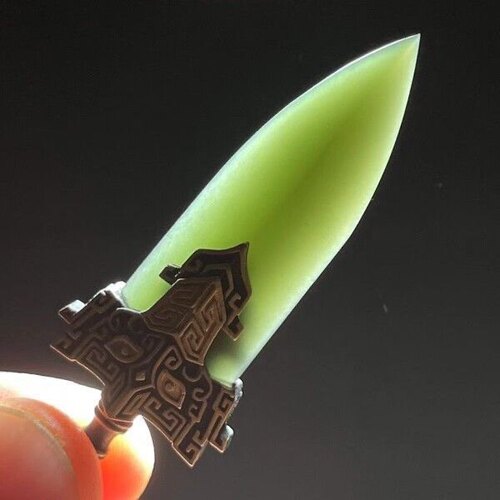 青铜宝剑仿玉和田帅气小众民族风