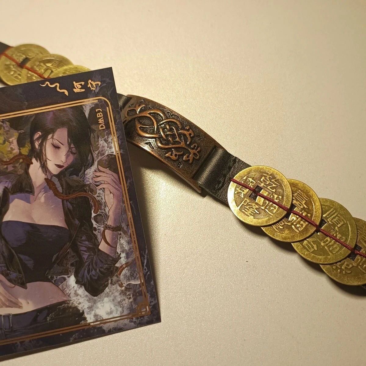 盗墓笔记阿宁同款当十铜钱手链cosplay道具手工编织手绳礼物
