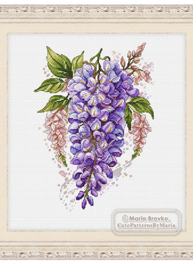 公主绣铺DMC自配十字绣纯棉线精准印花套件送saga231213紫藤花