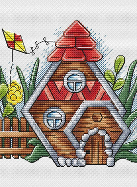 公主绣铺DMC自配套件纯棉线精准印花套件220414卡通小房子02