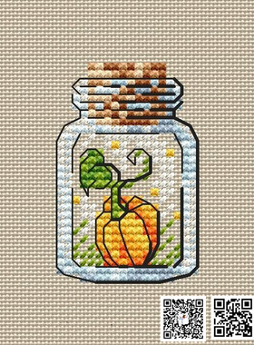 公主绣铺DMC自配套件纯棉线精准印花套件200426小瓶子南瓜