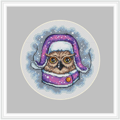 公主绣铺DMC自配套件纯棉线精准印花套件210924圆形小动物猫头鹰