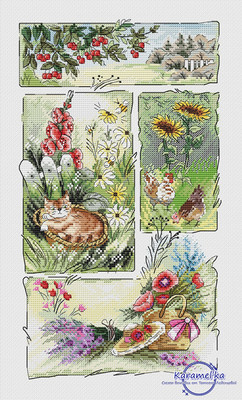 公主绣铺DMC自配套件纯棉线精准印花套件230630夏季花园猫咪