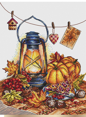 公主绣铺DMC自配套件纯棉线精准印花套件211025秋天南瓜灯笼栗子