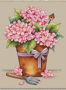 公主绣铺DMC自配套件纯棉线精准印花套件220425绣球花