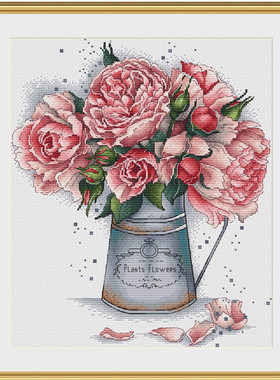 公主绣铺DMC自配套件纯棉线精准印花套件210607粉色大花瓶