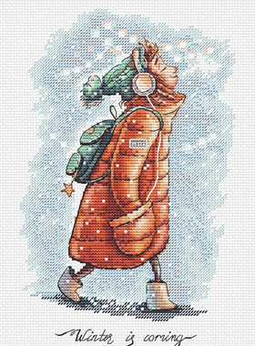 公主绣铺DMC自配套件纯棉线精准印花套件220915雪中的女孩