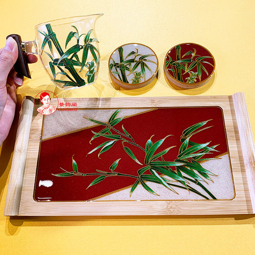 景韵阁diy茶盘伴手礼景泰蓝掐丝