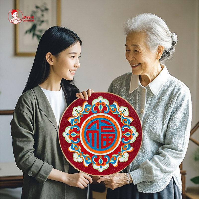 福禄寿喜纹样 景韵阁掐丝珐琅画diy材料包 祝寿结婚非遗手工礼物