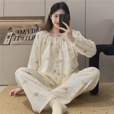月子服春秋产后孕妇家居服套装大码哺乳睡衣产妇怀孕期女款夏季 — 8