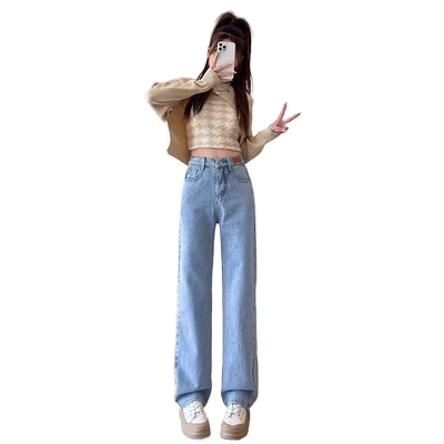 松紧腰宽松垂感显瘦遮胯阔腿裤