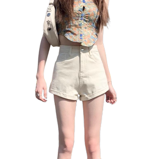 白色高腰牛仔短裤女2026新款夏季薄款弹力显瘦小个子a字辣妹热裤
