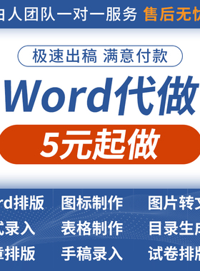 Word排版打字录入图片转word数据录入繁体录入手搞录入pdf转换