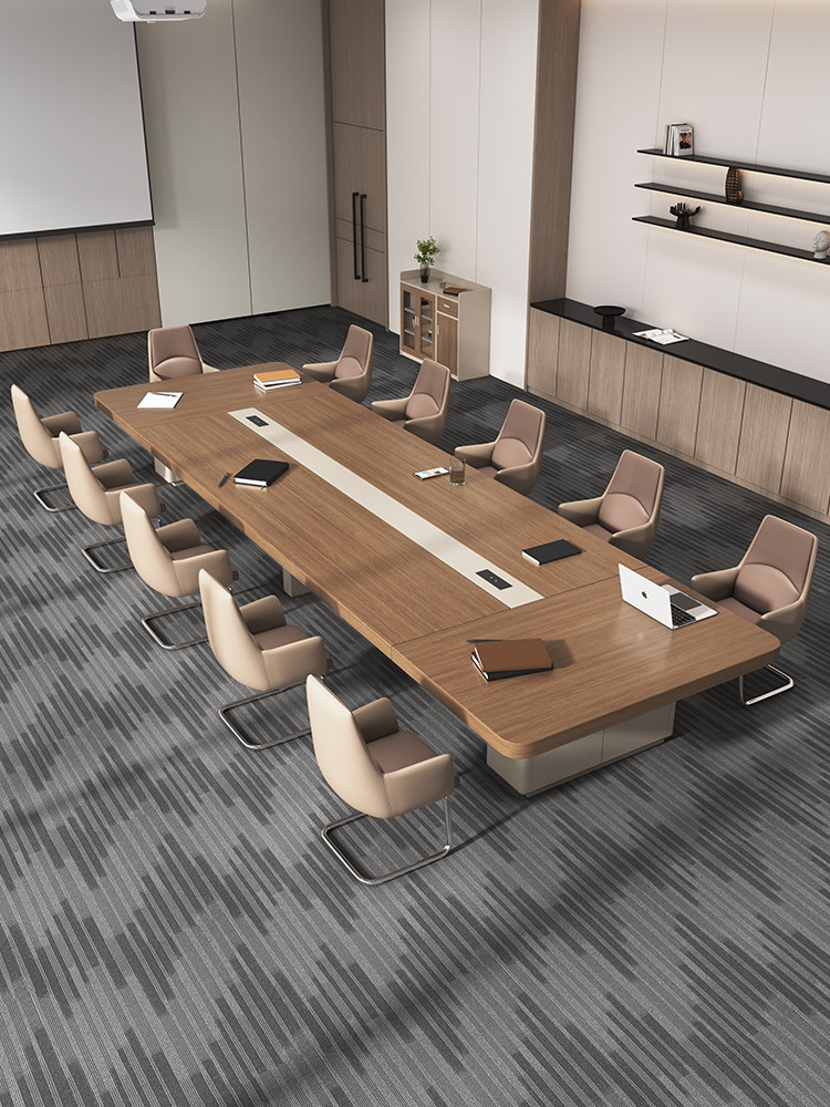 会议桌长桌简约现代办公室桌椅组合长方形接待洽谈长条桌办公家具