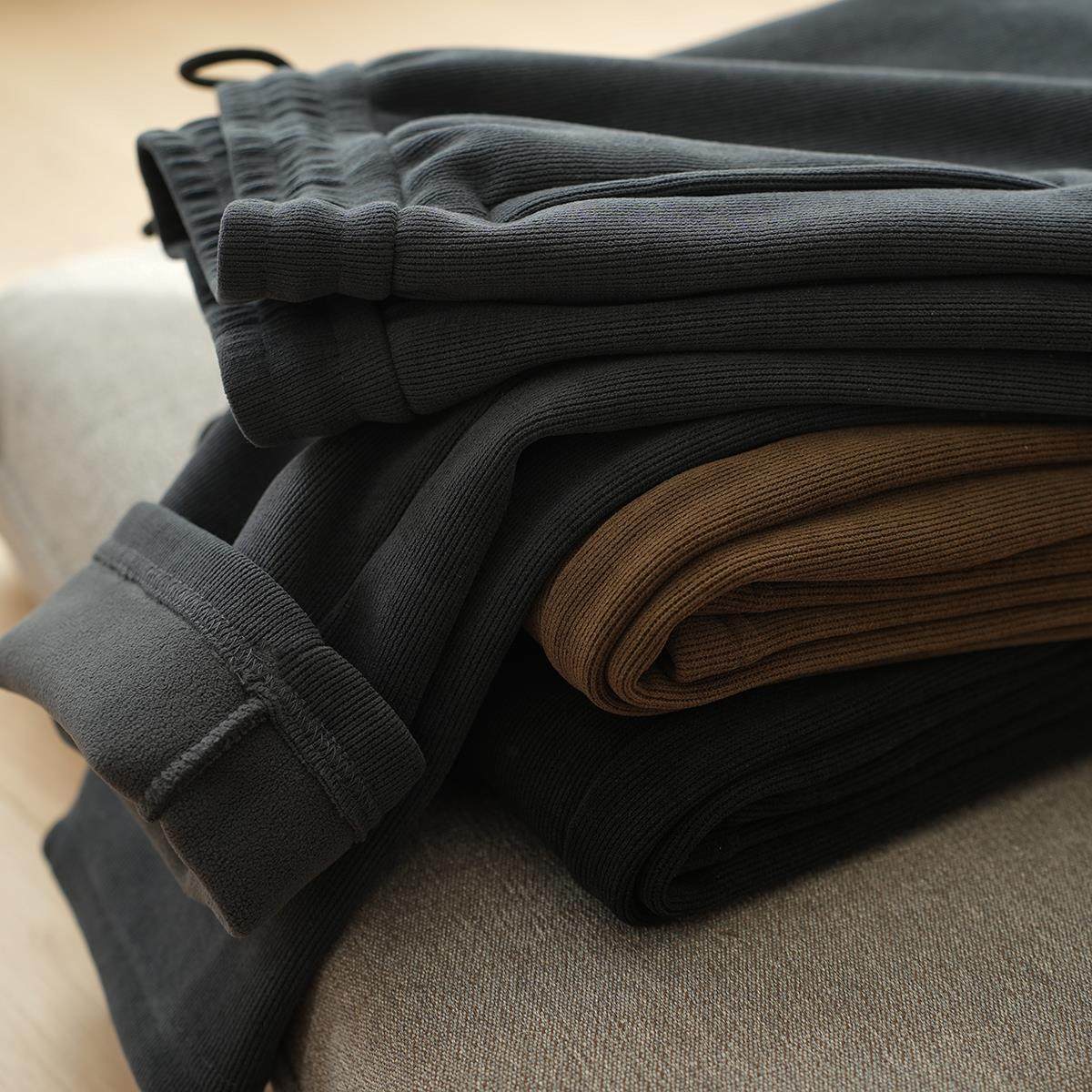 复合一体绒 男士加绒加厚休闲裤 保暖灯芯绒直筒长裤k