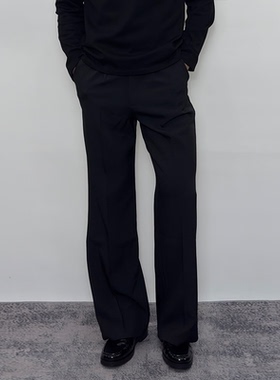 Roast lucky春秋薄款凉感抗皱直筒休闲西裤精纺男款单褶宽松长裤