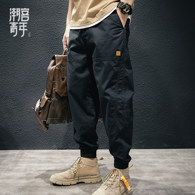 2025新款秋季休闲裤男宽松大码束脚裤潮牌ins长裤秋冬工装裤子男