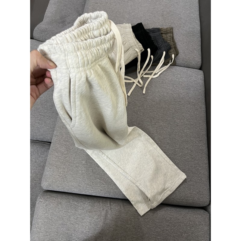 美式重磅春秋款针织毛圈运动休闲纯色男女直筒裤宽松百搭卫裤长裤