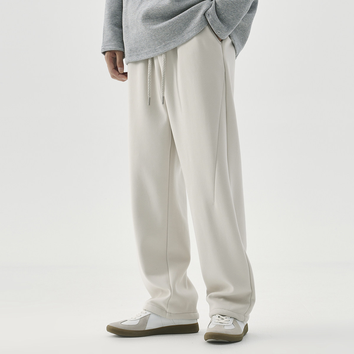 PKL 美式高街弯刀休闲裤子男春秋宽松潮牌运动卫裤重磅垂感直筒裤